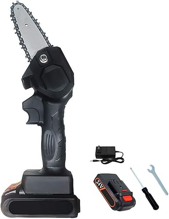 Mini Tronconneuse Scie D Elagage Electrique Sans Fil Portable De 4 Pouces Rechargeable 24v Alimente Par Batterie Une Main 0 7 Kg Leger Pour La Coupe De Bois De Branche D Arbre Amazon Fr Jardin