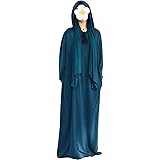 khalat Womens Hoodies Muslim Prayer Dress One-Piece
