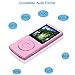 FecPecu Music Player, 16GB MP3 Player 48 Hours Playback Hi-Fi Sound, Portable Audio Player (Pink)