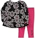 Calvin Klein Baby Chiffon 2 Piece Tunic/Leggings Set, Black/Pink, 18 Months
