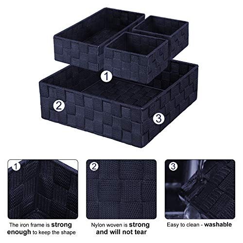image for KEDSUM Woven Storage Box Cube Basket Bin Container Tote Cube Organizer