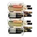 mDesign Stackable Plastic 3 Bottle Refrigerator Wine Rack - Kitchen Storage Organizer for Champagne, Wine or Water Bottles - Stacking Wine Organizer for Fridge - Ligne Collection - 4 Pack - Clear