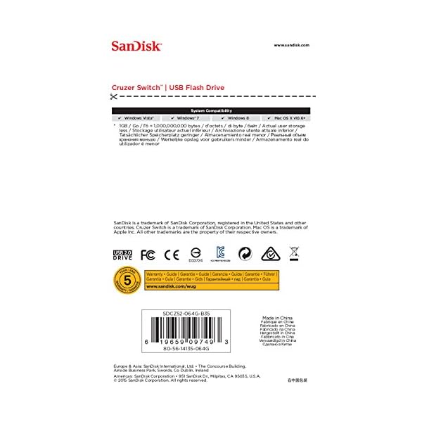 SanDisk Cruzer Switch 64GB USB-Stick USB 2.0 schwarz / rot – Bild 7