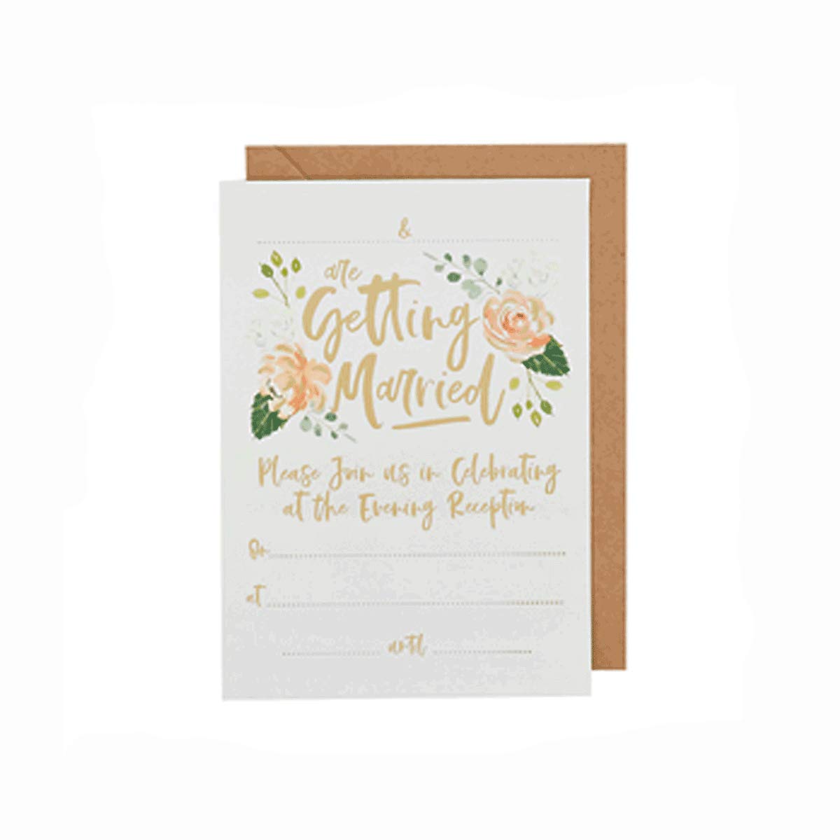 CLUB GREEN 25 Evening Invitations and Kraft ENVELOPES, Multi, 14 x 19 x 14 cm
