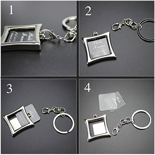Linble Photo Frame Keychain Set - 3PCs Stainless Steel Blank Picture Frame Key chains and keyring, Personalized DIY Souvenir Gift - Image 5