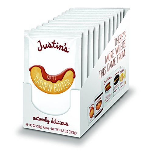 Justin's Maple Cashew Butter Squeeze Packs, Gluten-free, Non-GMO, Responsibly Sourced, Pack of 10 (1.15oz each) - Thumbnail 6