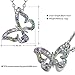 Gift for Girls White Gold Plated Butterfly Multi-color Swarovski Elements Austraina Crystal Pendant Necklace