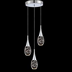 JoollySun Crystal Pendant Light Fixtures: 3 Light