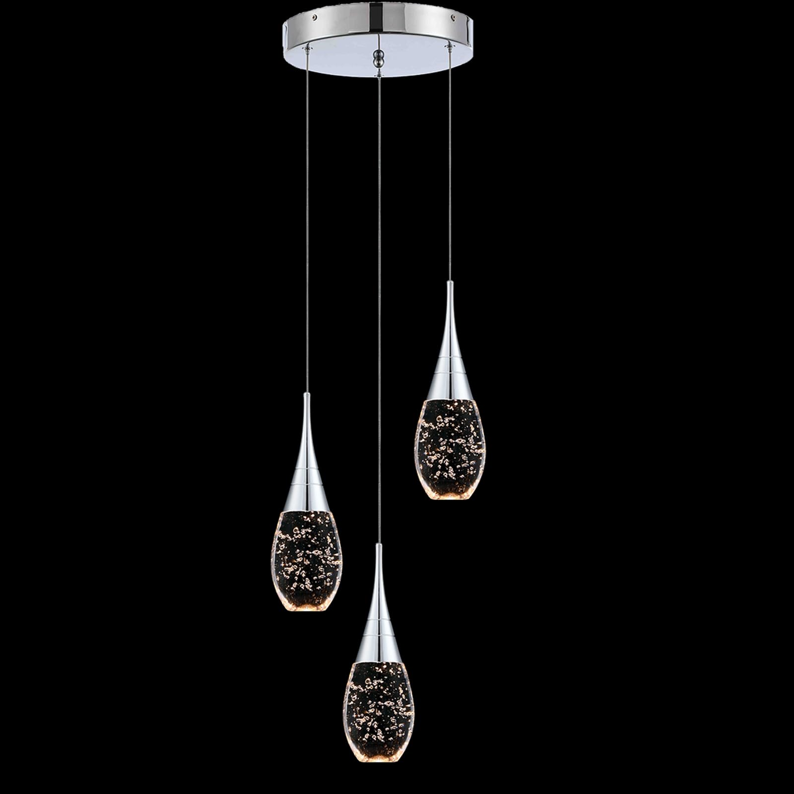 JoollySun Crystal Pendant Light Fixtures: 3 Light
