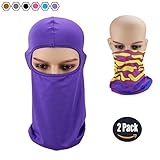 LEAGY Chic Style Outdoor Riding Sports Snowboard CS Headgear Cap + Stretchable Tubular Skull Face Mask Motorcycle Biker Snowboards (Style2 - Purple)
