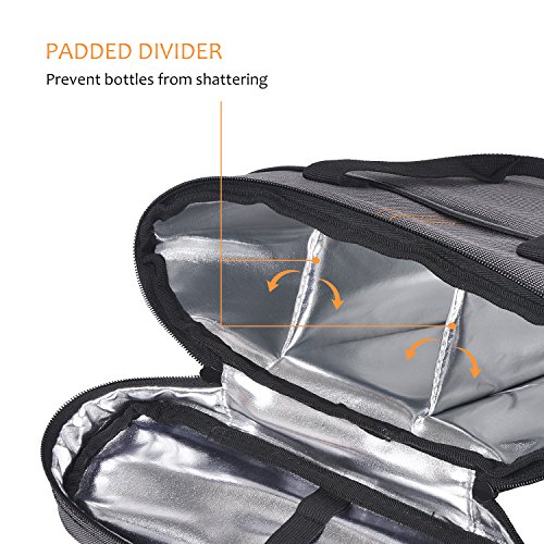 image for Kato Insulated Wine Carrier - 3 Bottle Travel Wine Carry Cooler Tote B