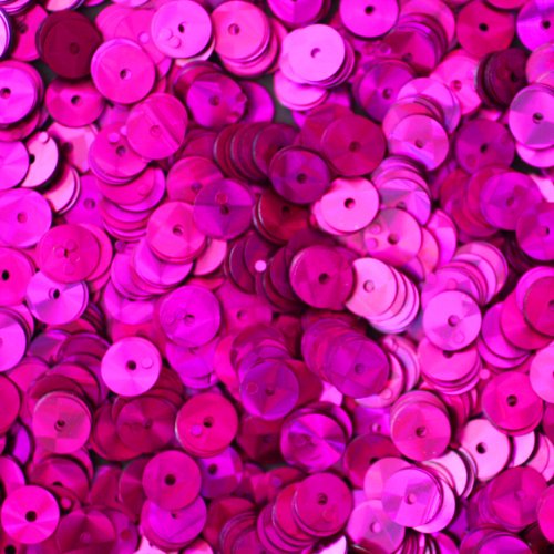 6mm Flat Round SEQUIN PAILLETTES ~ FUCHSIA PINK PRISM MULTI Reflective METALLIC ~ Loose sequins for embroidery, bridal, applique, arts, crafts, and embellishment. Made in USA.