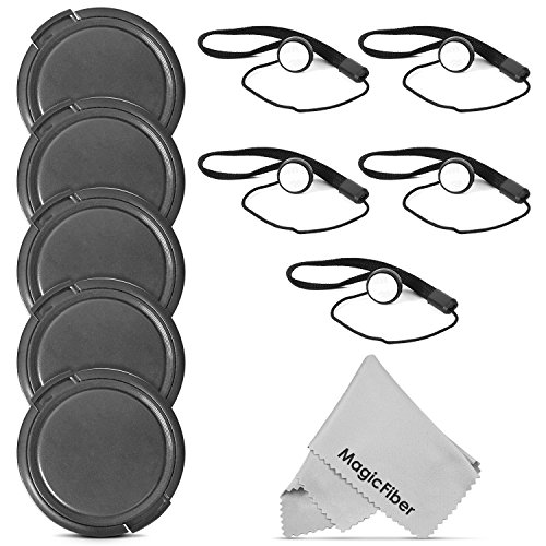 (5 Pack) Altura Photo 58mm Snap-On Front Lens Cap w/ Cap Keeper Holder for Canon Nikon Sony Olympus and other DSLR Cameras