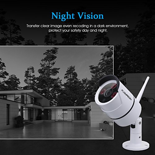 FLOUREON All in One 4CH 1080P Wireless Security Camera System with 12" LCD Monitor NVR Recorder Kit with 4X HD 1080P IP66 Indoor Outdoor IP Cameras, Night Vision, Motion Detection, Easy Remote Access