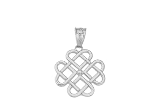 CLADDAGH GOLD Elegant 10k Gold Endless Celtic Knot Heart Infinity Charm Pendant