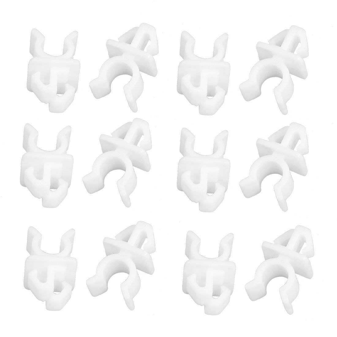 Photo 1 of uxcell Car Universal 10x7mm Hole White Plastic Hood Prop Rod Support Clips 20 Pcs