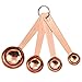 Juvale 4-Piece Set of Stainless Steel Measuring Spoon Set - Copper-Plated Metal Measuring Spoons, Precision Measuring Spoon Set for Baking, Cooking, Dry and Liquid Ingredients