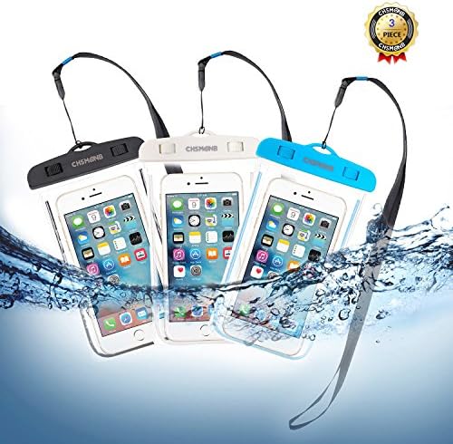 CHSMONB Waterproof Case,Universal Waterproof Phone Bag Pouch Transparent Snowproof Dirtproof for Devices up to 6.0"(3 Pack)
