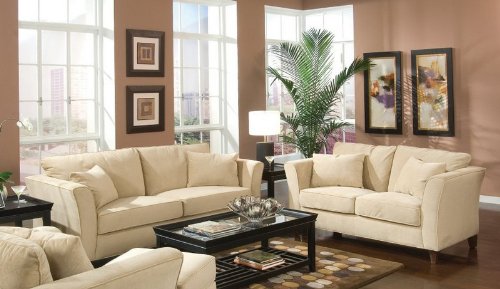 UPC 700814897130, 2pc Sofa &amp; Loveseat Set Cream Velvet Fabric