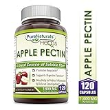 Pure Naturals Apple Pectin Capsules, 1400 mg per Serving of 2 Capsules- 120 Capsules Per Bottle