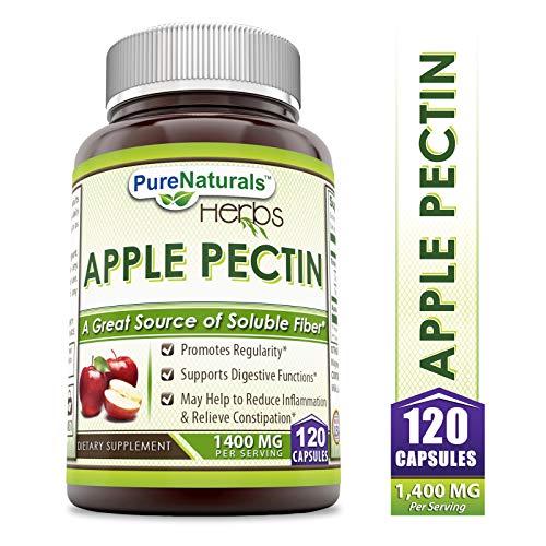 Pure Naturals Apple Pectin Capsules, 1400 mg per Serving of 2 Capsules- 120 Capsules Per Bottle