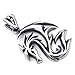 KONOV Mens Gothic Dragon Stainless Steel Pendant Necklace, Black Silver, 24