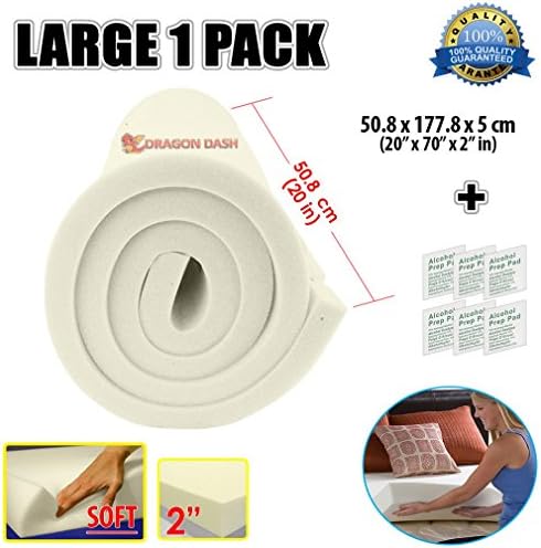 Dragon Dash New 20" x 70" x 2" Soft Density 14KG/M3 Upholstery Foam Cushion Sheet Seat Replacement Foam Padding DD1137