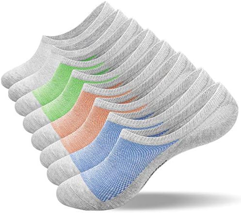 LANYI No Show Socks Men Women Boys Ankle Low Cut Cotton Socks 8 Pack Casual Non-Slip Socks Super Comfy Mens Socks