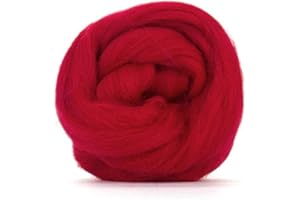 Revolution Fibers Dyed Corriedale Wool | 8 Ounces of Premium Combed Wool Top | 26 Micron, 100% Pure Corriedale Wool Roving, Ethically Sourced (Scarlet Red)