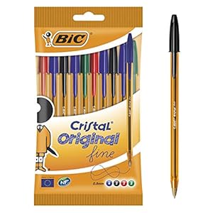 Bic Cristal Fine Ball Pen Set – Pack of 10 (Multicolour)