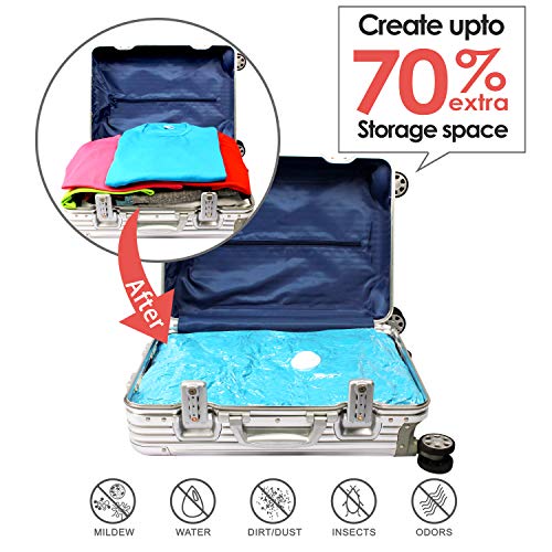 Vacbird Vacuum Storage Bags with Electric Pump, 6 Pack (3 x Small, 4 x Medium) Space Saver Bags Travel and Home Use Vacuum Compression Storage Bags - Thumbnail 6