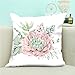oFloral Flower Decorative Throw Pillow Cover Plant Leaves Pillow Case Square Cushion Cover 18