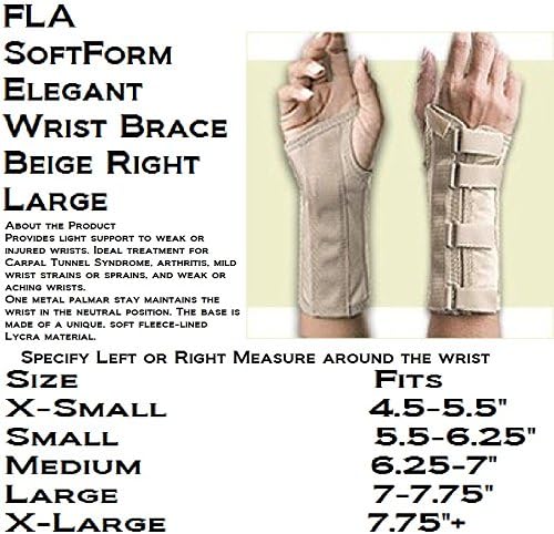 FLA Orthopedics SoftForm Light Support Elegant Wrist Brace Large - Right