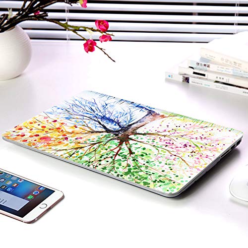 HRH 2 in 1 Watercolor Art Four Seasons Tree Laptop Body Shell Protective Hard Case Cover Silicone Keyboard Cover for MacBook New Air 13" Retina Display Fingerprint Touch ID (Model A1932,2018 Release) - Thumbnail 4