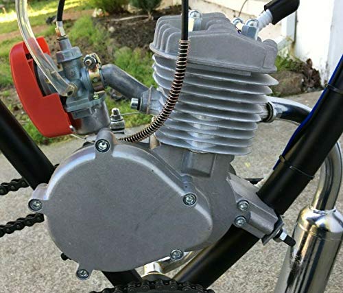 50/66/80cc Bicycle Engine Only, 2 Stroke Engine Motor Kit for Bicycle, Pocket Bike, Mini Dirt Bikes Atvs (Silver)