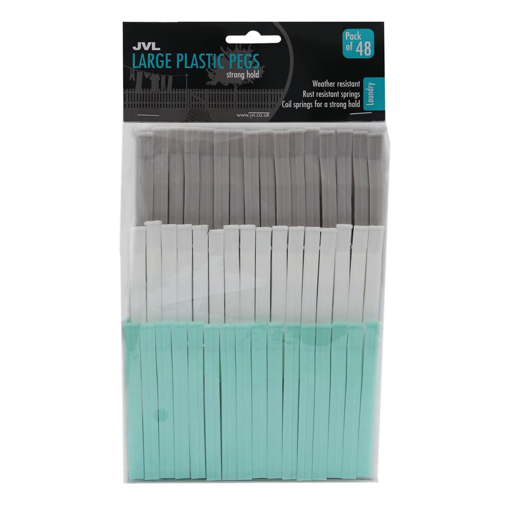 JVL Ultra Strong Rust Resistant Clothes Peg, Pack of 48, Aqua (19-281)
