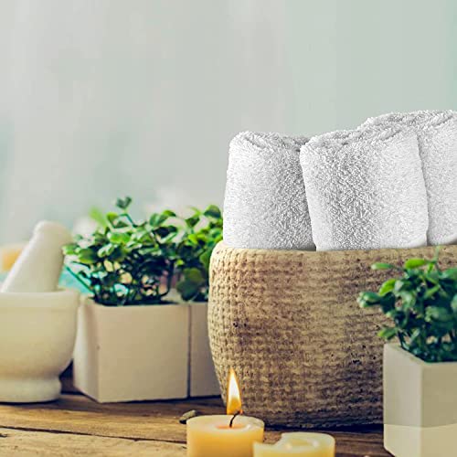 Sweet Needle 4 Pack Large Bath Sheets (70x140cm) - 100% Luxury Cotton, Ultra Soft, Hotel Quality, Highly Absorbent for Bathroom, Shower, Beach and Daily Use (White)