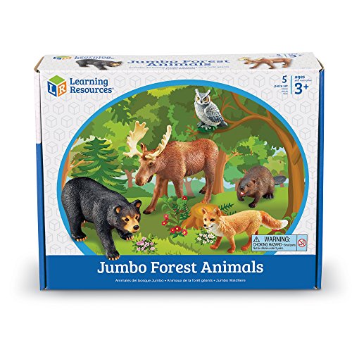 Learning Resources Jumbo Forest Animals 5 Pieces, Ages 3+ Pretend
