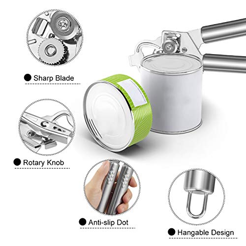 Vakoo Can Opener, Can Opener Manual with Durable Stainless Steel Cutting Blade Smooth Edge and Comfortable Grips for Arthritis Hand - Thumbnail 5