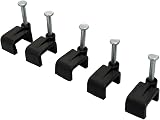 On1shelf Black Flat Cable Clips with Fixing Nail 10mm 50 Pieces view 3