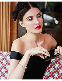 Pulsera elástica de cristal para mujer, de 7.1 in, con cristales de Swarovski