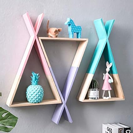 Casiers Etageres Et Tiroirs Jingyuu Etagere Murale Decoration Chambre Deco Chambre Fille En Bois Triangle Etagere Cadre Decoratif Presentoir 39cm De Long Et 23cm De Long Pine Cuisine Maison Groupisd Com