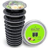 Round Meal Prep Containers Set - Portion Control Bento Box- Food Storage / Restaurant Foodsavers - 12pk (Kitchen)