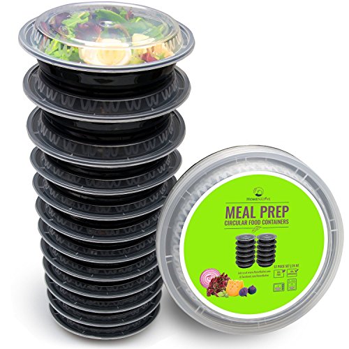 Round Meal Prep Containers Set Portion Control