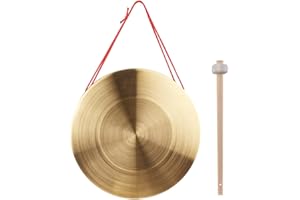 XIIYUN 30cm Hand Gong Cymbals Brass Copper Gong Chapel Opera Percussion Instrument with Round Play Hammer