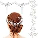 BBTO 6 Pieces Wedding Bridal Hair Pins, Crystal Rhinestone Headband, Wedding Crown Hair Jewelry Hair Accessories for Women and Girls (Silver)