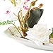 LOUHO Orchid Phalaenopsis Bonsai Artificial Silk Flower Arrangement Home Decor Table Centerpieces (White-2)
