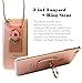 AccessoryHappy Universal 2 in 1 Phone Lanyard & Ring Stent, Cell Phone Tether Neck Strap Holder Ring Stent Kickstand for iPhone 5 6 6S 7 8 8 Plus Galaxy S7 Note 3 4 5 and Other Mobile Phones (Pink)