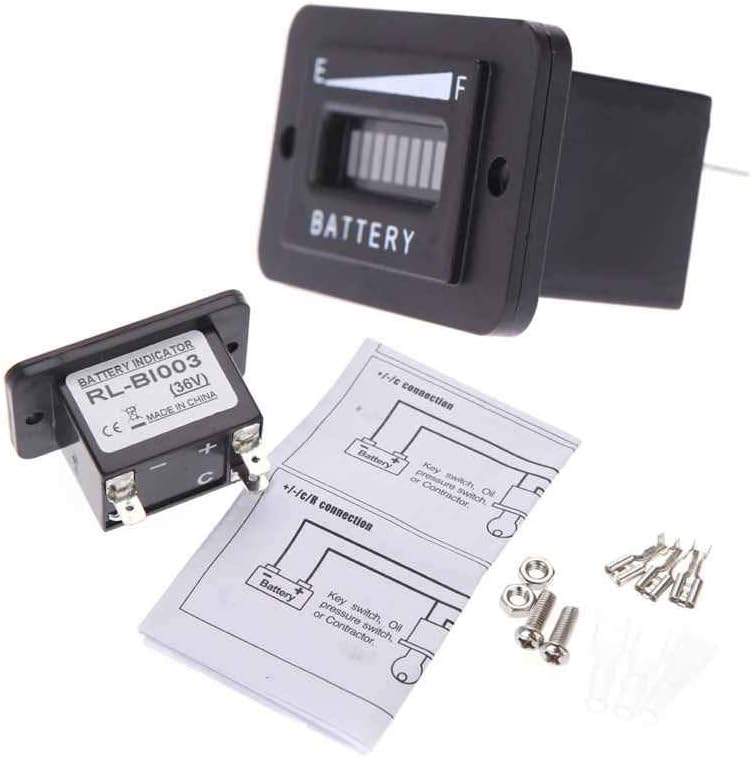 Elenxs 48V Waterproof Battery Indicator Meter Gauge Replacement for Club Car Yamaha Golf Cart