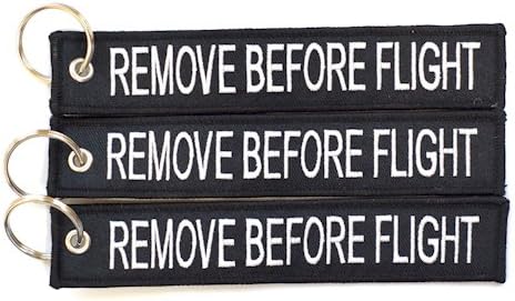 3x EAST WEST TRADE Black/White Remove Before Flight Keychain